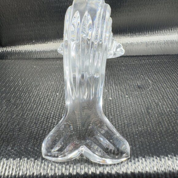 Vintage Waterford Clear Crystal Leaping Dolphin Figurine Paperweight VTG Marked - Picture 9 of 10